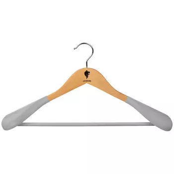 вешалка LEONORD 45см для верхней одежды дерево флокированные бежевый