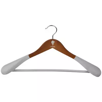 вешалка LEONORD 45см для верхней одежды дерево флокированные коричневый
