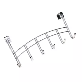 вешалка надверная 6крючков 400х50х250мм хром металл