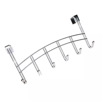 вешалка надверная 6крючков 400х50х250мм хром металл