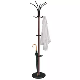 вешалка напольная SHEFFILTON SHT-CR9 380х1870х380 мм 5 крючков темный орех/черный муар