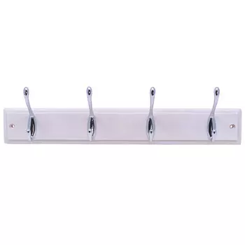 вешалка настенная 4 крючка 450х16х70мм белый дуб