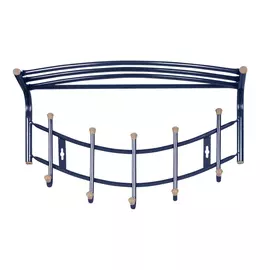 вешалка настенная HAUSHALT 5 крючков 525х300х235мм сапфир