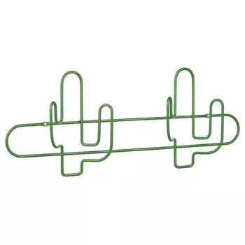 вешалка настенная Кактус 4 крючка зеленая