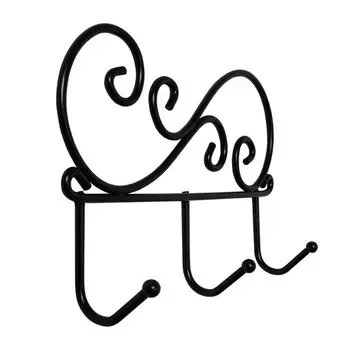 вешалка настенная Кружева 3 крючка 200х40,5х130мм черная