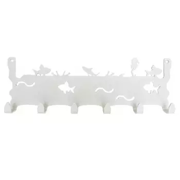 вешалка настенная МОРЕ 6крючков 300х22х100мм белая металл