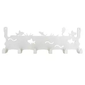 вешалка настенная МОРЕ 6крючков 300х22х100мм белая металл