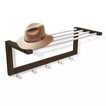 вешалка настенная SHEFFILTON АЛЬБЕРО с полкой 5 крючков 650х250х230мм венге дерево/металл