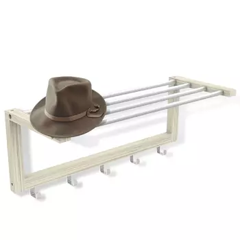 вешалка настенная SHEFFILTON АЛЬБЕРО с полкой 5 крючков 650х250х230мм дуб беленый дерево/металл