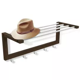 вешалка настенная SHEFFILTON АЛЬБЕРО с полкой 5 крючков 650х250х230мм венге дерево/металл