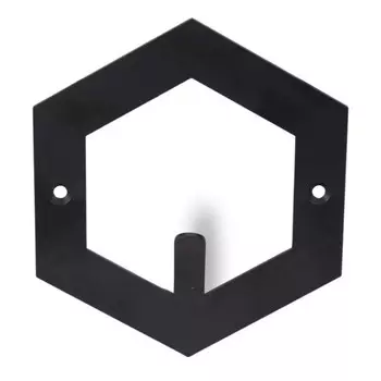 вешалка настенная Соты 1 крючок 138х138х28мм металл черная