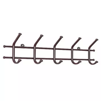 вешалка настенная Норма 5 крючков 480х80х165мм коричневая