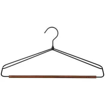 вешалка РЫЖИЙ КОТ 43см универсальная с широкими плечами, дерево, металл, с перекладиной, черный