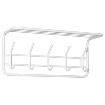 вешалка настенная с полкой 5 крючков 600х220х265мм белая