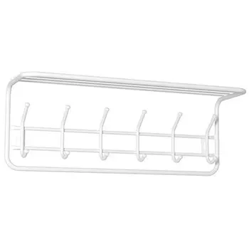 вешалка настенная с полкой 5 крючков 730х220х265мм белая