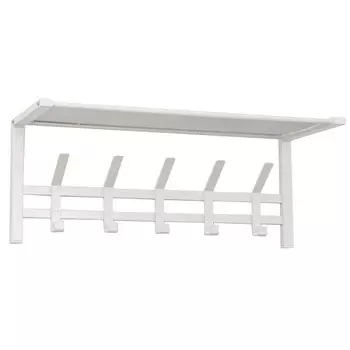 вешалка настенная с полкой Торонто 5 крючков 670х270х270мм белая