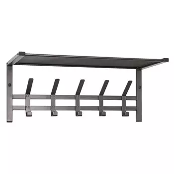 вешалка настенная с полкой Торонто 5 крючков 670х270х270мм графит