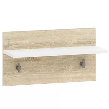 вешалка настенная Симпл 2 крючка 550х200х300мм белый/дуб сонома