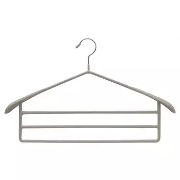 вешалка TODELIA 3 уровня 39х37см для брюк и рубашек металл с покрытием ПВХ серый