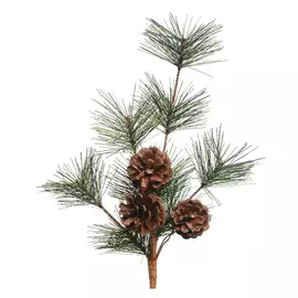 ветка новогодняя Сосновая с шишками 30см