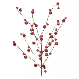ветка новогодняя Ягоды красные 55см