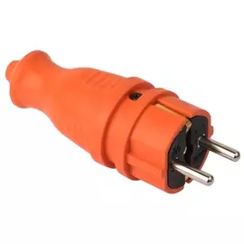 вилка цветная каучуковая прямая EKF 230В 2P+PE 16A IP44 оранжевый