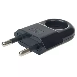 вилка с кольцом DUWI б/з 10А 250В евровилка черная