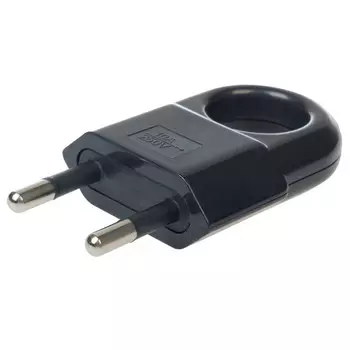 вилка с кольцом DUWI б/з 10А 250В евровилка черная