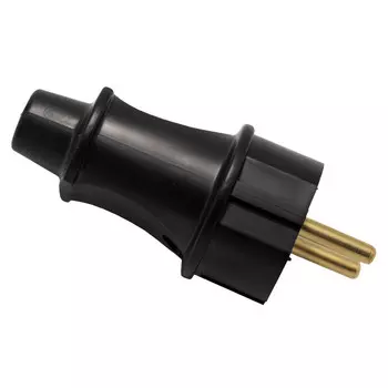 вилка штепсельная АВС пластик б/з 006Ч 16А черный