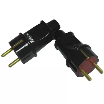 вилка штепсельная В16-005 с/з черный