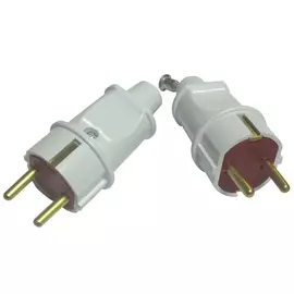 вилка штепсельная В16-006 б/з белый