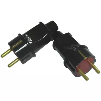 вилка штепсельная В16-006 б/з черный