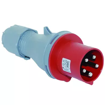 вилка силовая кабельная 3P+E 16A P44 серый