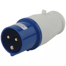 вилка силовая кабельная ЭРА 2Р+Е 16А 220В IP44 синий