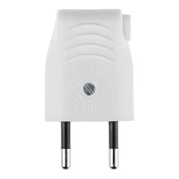 вилка TDM угловой вывод проводника 10А 250В б/з белая