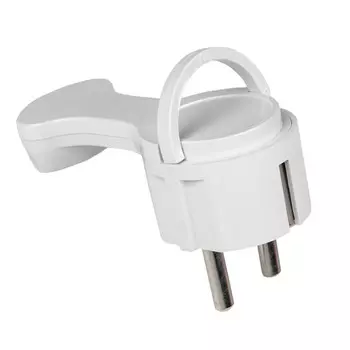 вилка угловая плоская EKF с/з 16А 250В белый