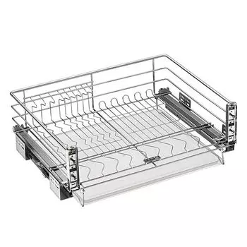 выкатная корзина - сушка для посуды в базу 600мм 425х568х210мм хром
