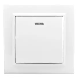 выключатель 1-клавишный EKF Минск 10А с индикатором, белый