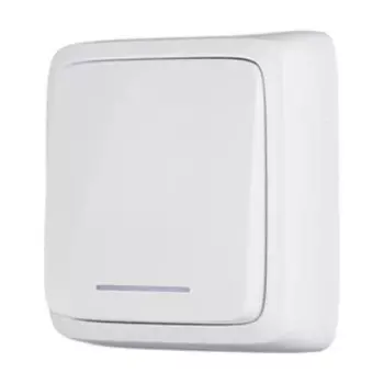 выключатель 1-клавишный HEGEL Alfa Slim с индикацией белый