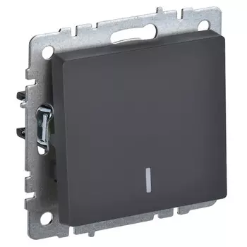 выключатель 1-клавишный IEK BRITE с индикацией 10А графит