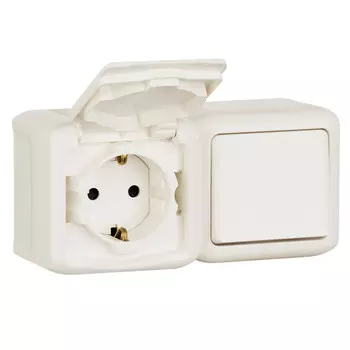 выключатель 1-клавишный LEGRAND Quteo IP44 белый