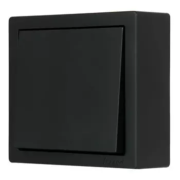 выключатель 1-клавишный LEZARD Leto чёрный бархат