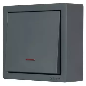 выключатель 1 клавишный LEZARD Leto с индикацией графит