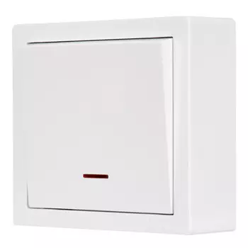 выключатель 1 клавишный LEZARD Leto с индикацией белый