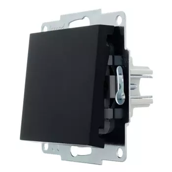 выключатель 1- клавишный LEZARD Vesna чёрный бархат