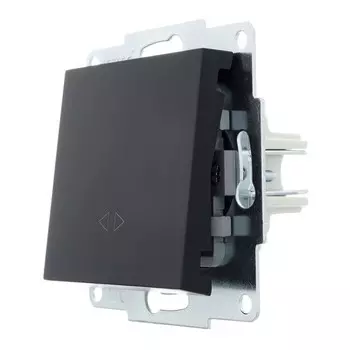 выключатель 1- клавишный LEZARD Vesna промежуточный чёрный бархат