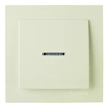 выключатель 1-клавишный NILSON Touran Naturel, с индикатором,, кремовый