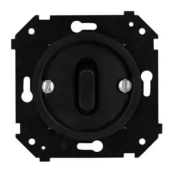 выключатель 1-клавишный проходной BIRONI Шедель 10А черный матовый