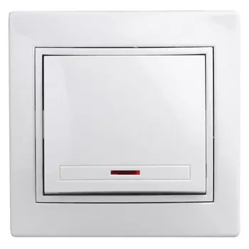 выключатель 1-клавишный с подсветкой INTRO Plano белый