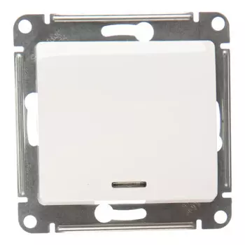 выключатель 1-клавишный SCHNEIDER ELECTRIC Glossa с индикацией белый